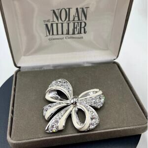 Nolan Miller Vintage Glamour Collection “Shining Spirit Bow Pin"‎ Enamel Brooch